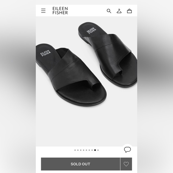 Eileen Fisher - Ty Washed Leather Slide - Black - US 7.5 - Picture 4 of 8